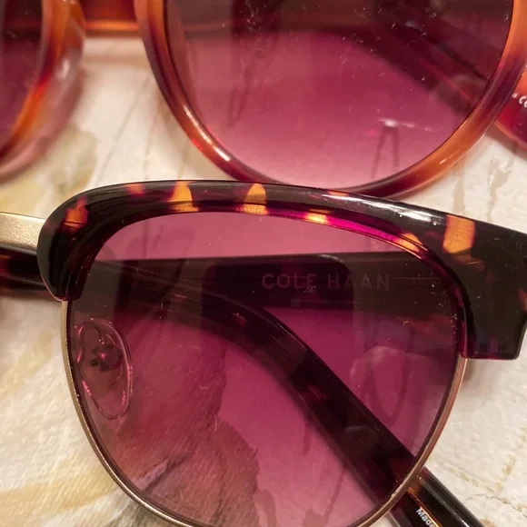 Cole Haan Tortoise shell Wayfarer Sunglasses - Picture 3 of 12